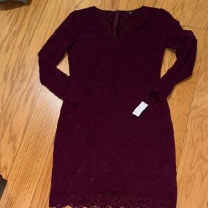 NWT Elegant Burgundy Lace Dress
